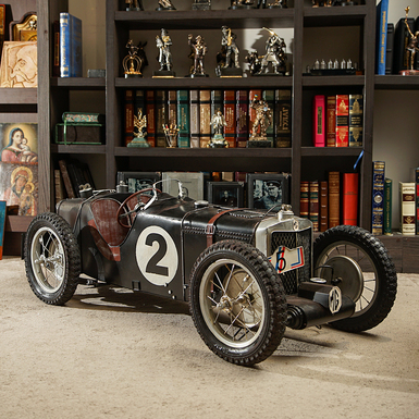 Large model (1.2 meters) of an early 20th century MG (Morris Garages) two-seater racing car by Nitsche (retro styled)