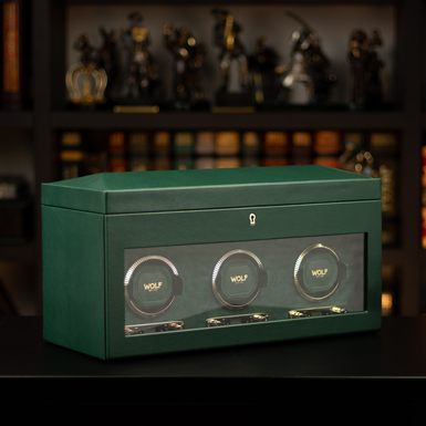 Automatic winding box for 3 watches "Noble Emerald" by Wolf