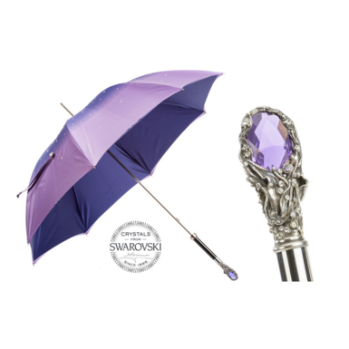 Women's cane umbrella with Swarovski crystals "Violet" from Pasotti
