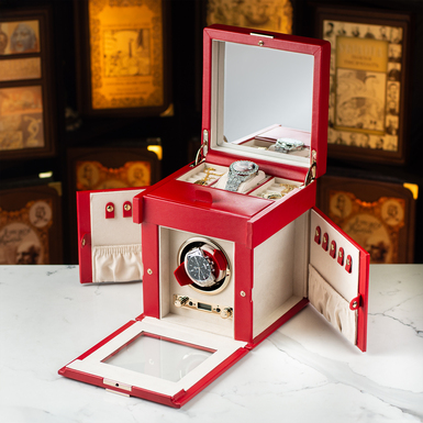 Box for automatic winding of watches and storage of jewelry "Queen" by Wolf