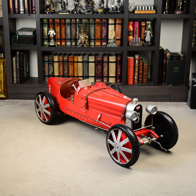 Large metal model car Bugatti 1926 (1.2m) by Nitsche (retro styled)