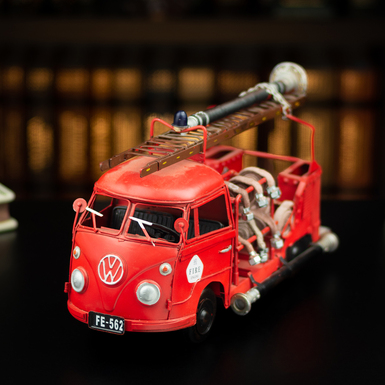 1966 VW Bulli Fire Truck Metal Model (35cm) by Nitsche (retro styled)