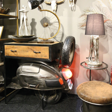 Exclusive dresser with scooter part and taillight by Casablanca