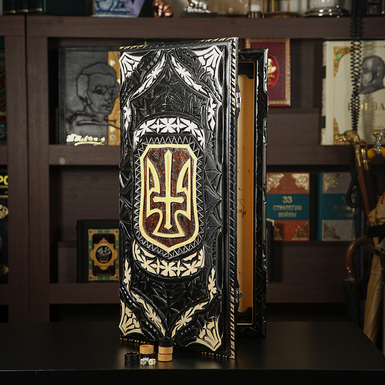 Handmade wooden backgammon "Ukrainian warrior"