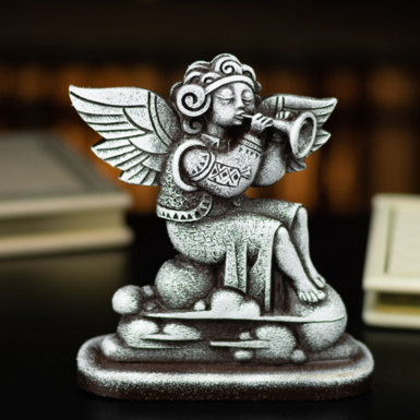 Polymer figurine «Angel in Hutsul clothes plays the pipe» by Vyacheslav Didkovsky