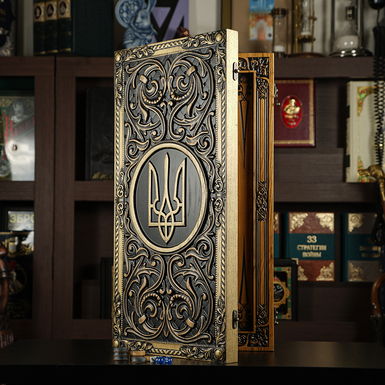 Exclusive handmade wooden backgammon "National symbol of Ukraine"