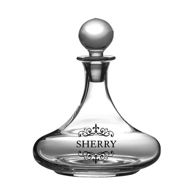 Crystal decanter "Sherry Engraved Ships" by Royal Buckingham, Great Britain