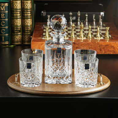 Whiskey set "London Club" (decanter and 4 glasses) by Royal Buckingham, Great Britain