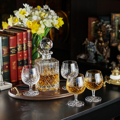 Set for cognac "London Brandy Club" (decanter and 4 glasses) by Royal Buckingham, Great Britain