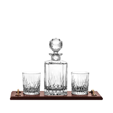 Set for whiskey "Highland Crystal Whiskey" (decanter and 2 glasses) by Royal Buckingham, Great Britain