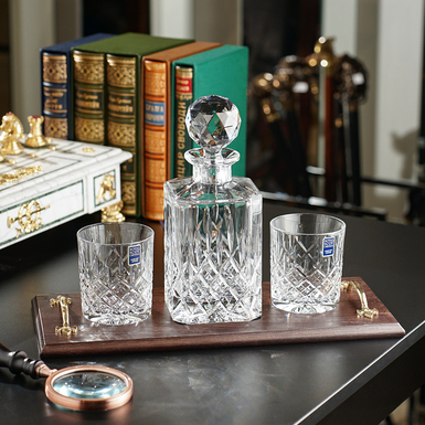 Whiskey set "London" (decanter and 2 glasses) by Royal Buckingham, Great Britain