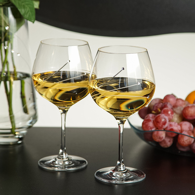 Set of crystal wine glasses (2 pcs) "Diamante" by Royal Buckingham, Great Britain