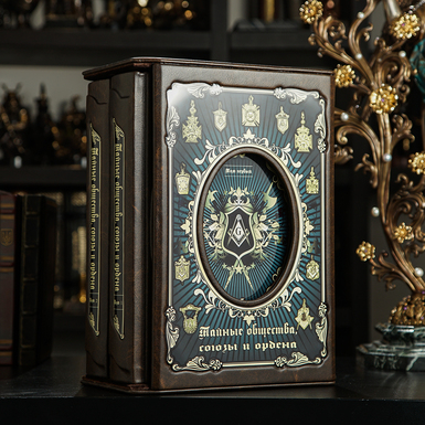 A set of books (2 volumes) in leather cover "Secret societies, unions and orders" in a case 