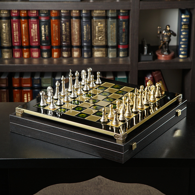 Chess "Staunton" in golden color by Manopoulos