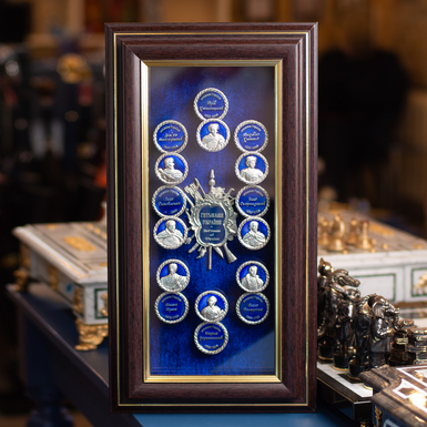 Exclusive collage "Hetmans of Ukraine" (copper, silver, enamel)