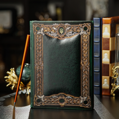 Diary "Ruler" in leather cover with gilded ends (A5 format)