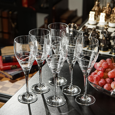 Set of handmade crystal wine glasses "Octavia" (6 pcs), UK from Royal Buckingham
