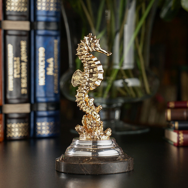 Author's handmade figurine "Seahorse" with gilding