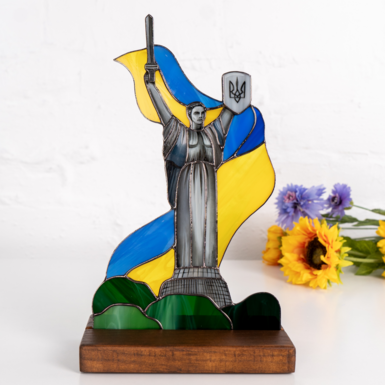 Stained glass on a stand "Mother's Motherland" by GLASS ART