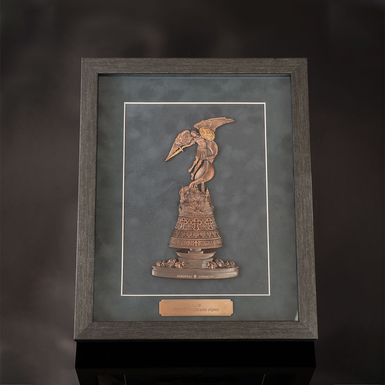 Bas-relief collage "Archangel Michael - Defender of Kyiv" (metals, galvanic coating, gilding) by Lobortas
