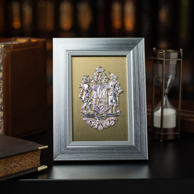 "Ukraine Coat of Arms" made of stainless steel with silver plating by Yevgeny Yepur