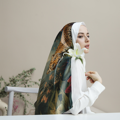 Silk scarf "Wildlife" from Fama (limited collection, 30x150 cm)