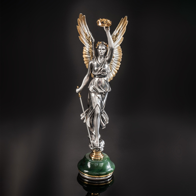 Silver seal "Nika" (gold, jade) by Lobortas