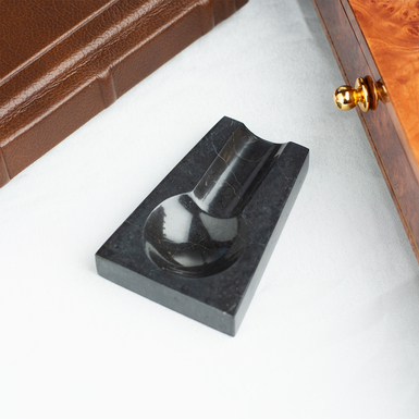Handmade ashtray "Amazing Blackness" made of black marble by MARKAM