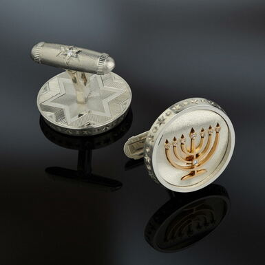 Cufflinks "Menorah" from Lobortas