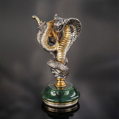 Seal "Snake" (silver, diamonds, jade) by Lobortas