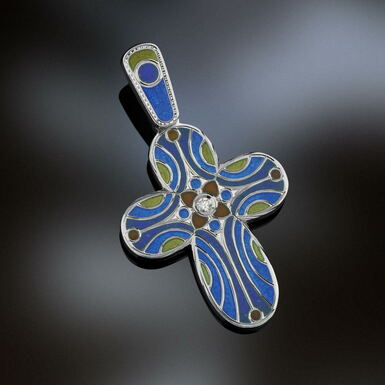 Enamel body cross by Lobortas