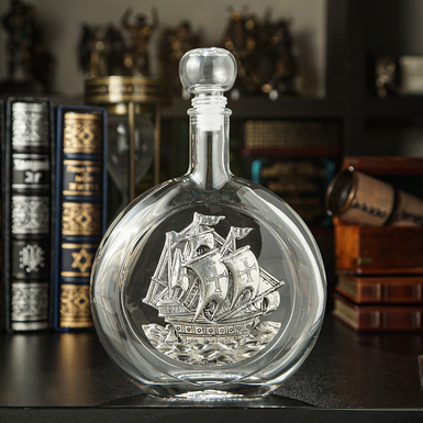Glass decanter "Ship" from Freitas & Dores
