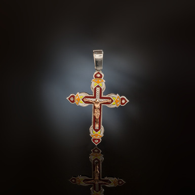"Ray of Christ" body cross in silver and gold by Lobortas 