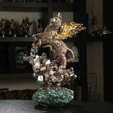 Statuette made of bronze and marble "Guardian of Heaven" by the Ozyumenko brothers