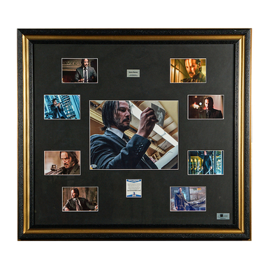 Certified Keanu Reeves autograph framed with photo collage