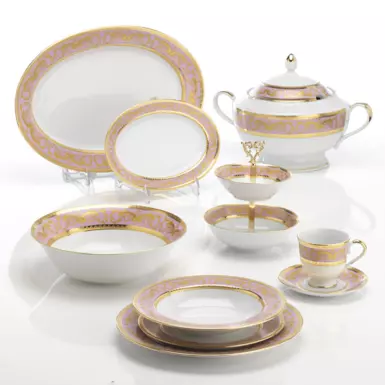 Dinner set "Louise pink" for 6 persons by Depos