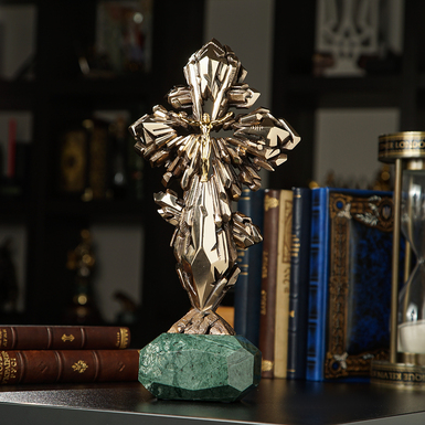 Bronze sculpture "Cross" (small) with gilding by Ozyumenko brothers