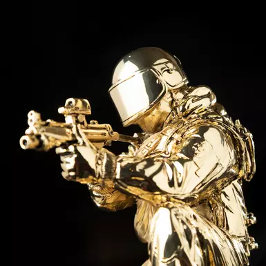 Silver-plated figurine on a wooden stand "Brave soldier" by Exetera Argenti