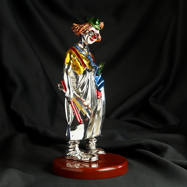 Посеребренная статуэтка "Clown violinist" от Exetera Argenti