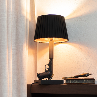 Handcrafted "Walther" table lamp with two switches