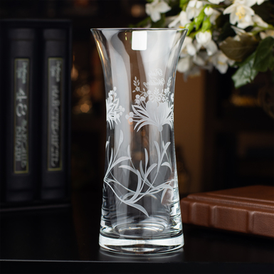 Ruby wedding anniversary crystal vase "Feelings" by Royal Buckingham, UK