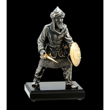 Bronze collectible sculpture on a pedestal "Saracen" by Vizuri