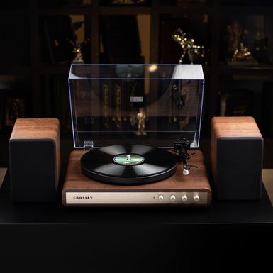Gramofon z systemem półkowym C65 - orzech/złoto firmy Crosley