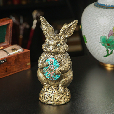 Author's sculpture from plaster "Easter bunny"