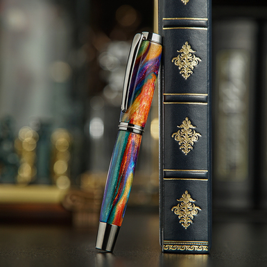 "Galaxy" fountain pen handmade from jewelry resin by Kaminskiy Studio