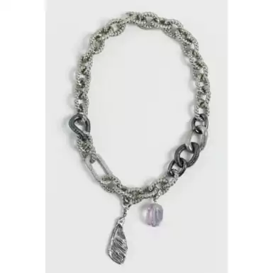 Necklace "SAMANTHA SILVER" with citrine and pendant by SAMOKISH