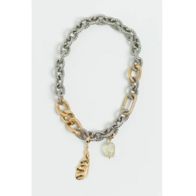 Necklace "SAMANTHA GOLD" with quartz and pendant by SAMOKISH