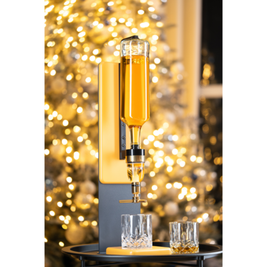 Handmade alcohol dispenser "Colorful Shadow" in yellow