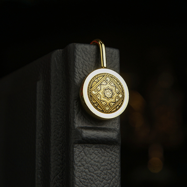 Bookmark for books made of gold and Damascus steel "Dial" by Anframa