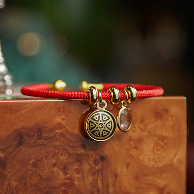 "Mesmerizing" gold-plated and Damascus steel bracelet by Anframa